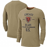 Men's Chicago Bears Nike Tan 2019 Salute to Service Sideline Performance Long Sleeve Shirt,baseball caps,new era cap wholesale,wholesale hats
